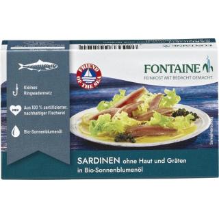 Sardinen ohne Haut u. Gräten in Bio-Sonnenblumenöl