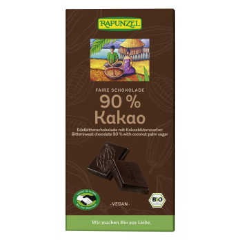 Bitterschokolade 90% Kakao mit Kokosblütenzucker H
