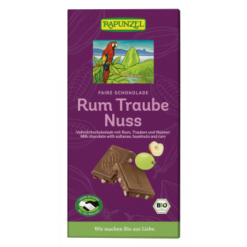 Rum-Trauben-Nuss-Vollmilch Schokolade HIH