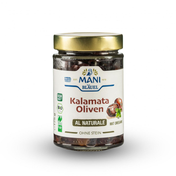 Kalamata Oliven schwarz, entsteint