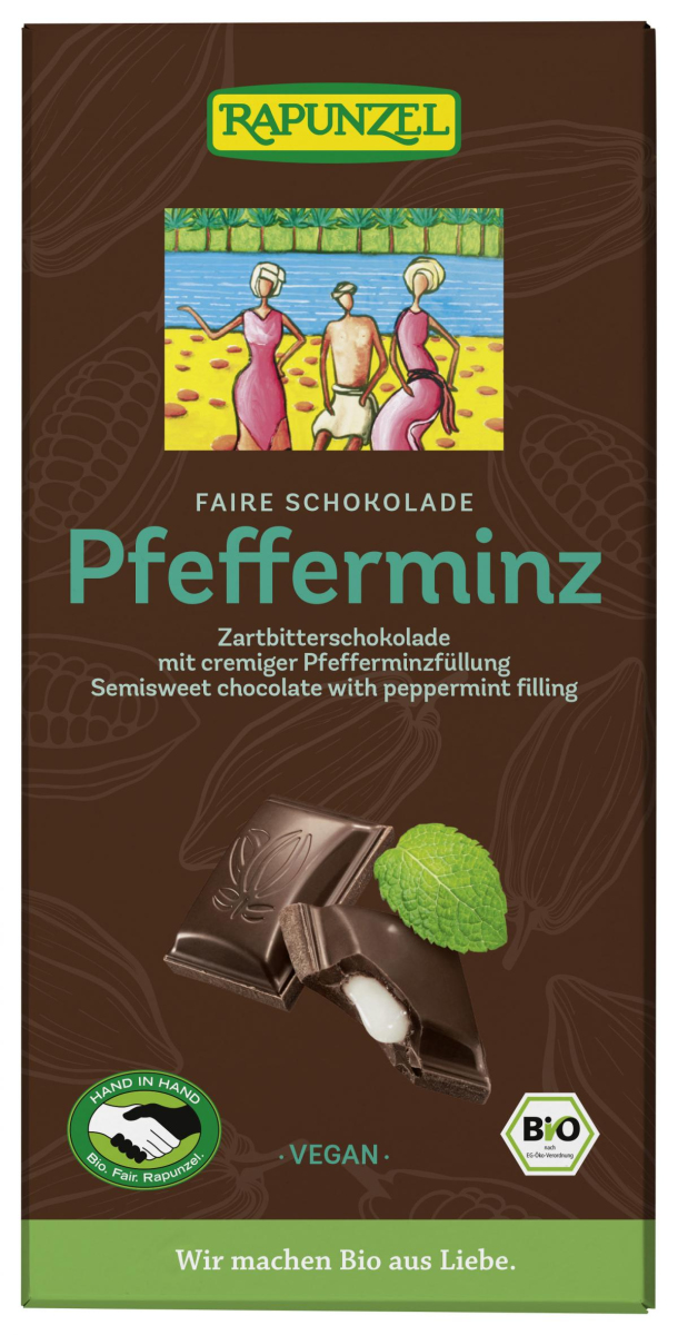 Zartbitter Schokolade mit Pfefferminzfüllung HIH