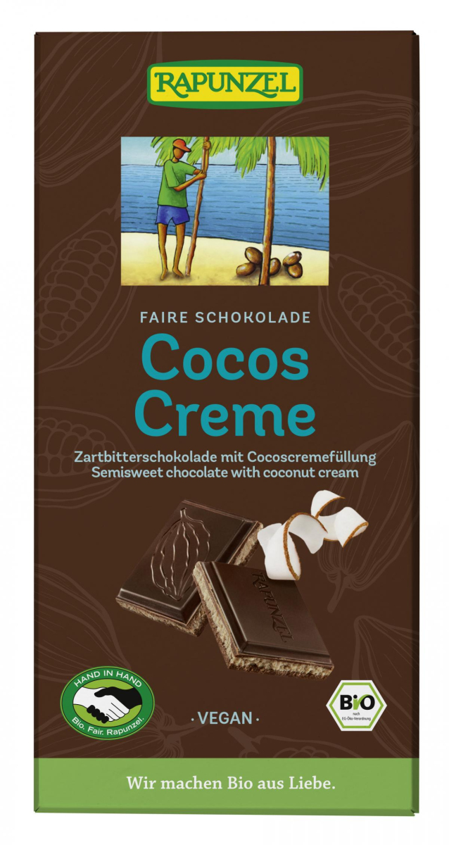 Zartbitterschokolade mit Kokoscreme vegan HIH