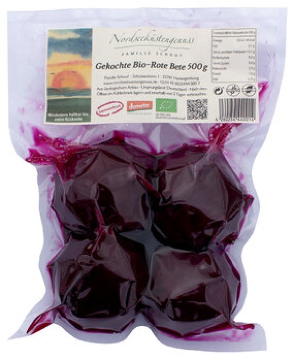 Rote Bete gegart im Beutel