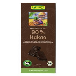 Bitterschokolade 90% Kakao mit Kokosblütenzucker H