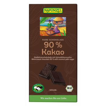Bitterschokolade 90% Kakao mit Kokosblütenzucker H