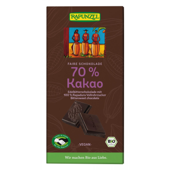 Edelbitter Schokolade 70% Kakao (Rapadura) HIH